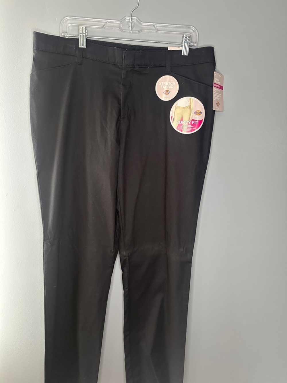 Dickies Women flex twill curvy fit black pants size 16R curvy plus size comfort